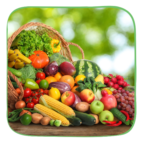 cesta de frutas y hortalizas
